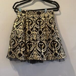 Black and gold layered  skirt